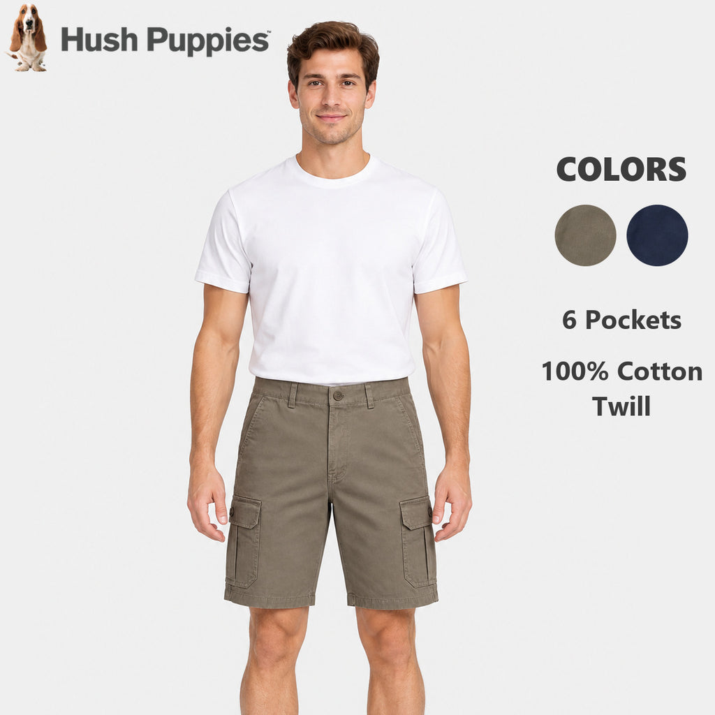Men's Cargo Bermuda Shorts with Button Flap Pockets | 100% Cotton Twill | HMM579845