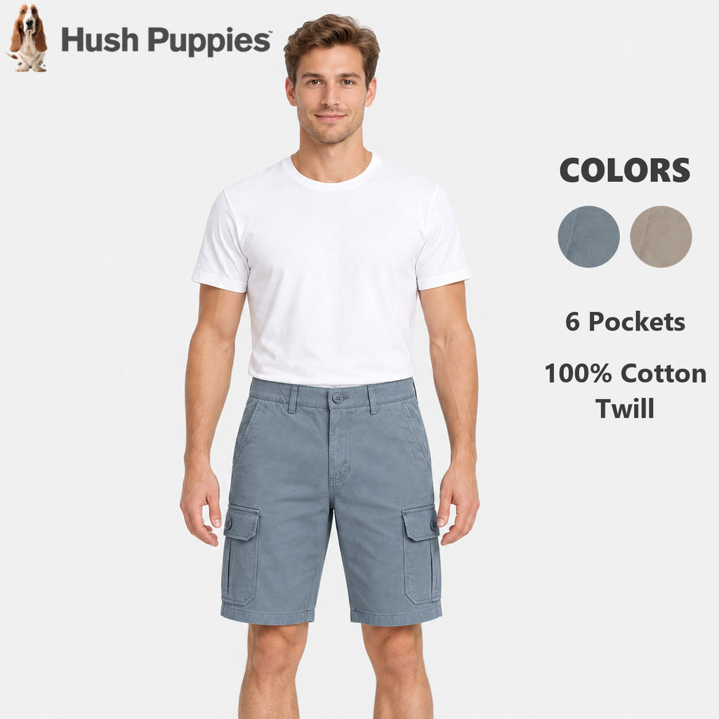 Men's Cargo Bermuda Shorts with Pleated Pockets | 100% Cotton Twill | HMM579849
