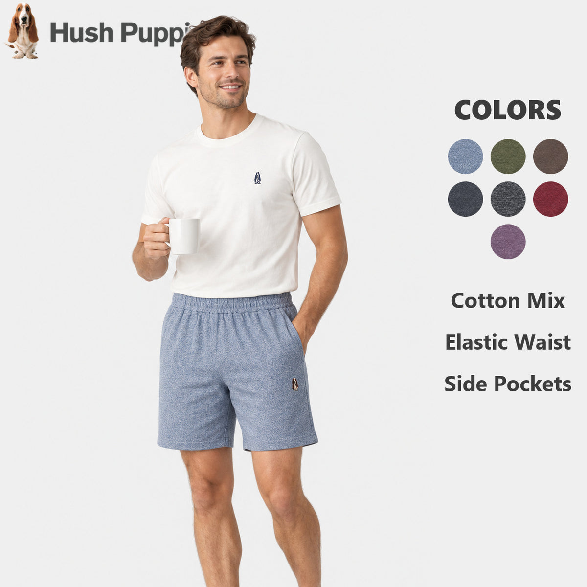 Men's Knit Easy Shorts Melange | Cotton Mixed | HMM601060