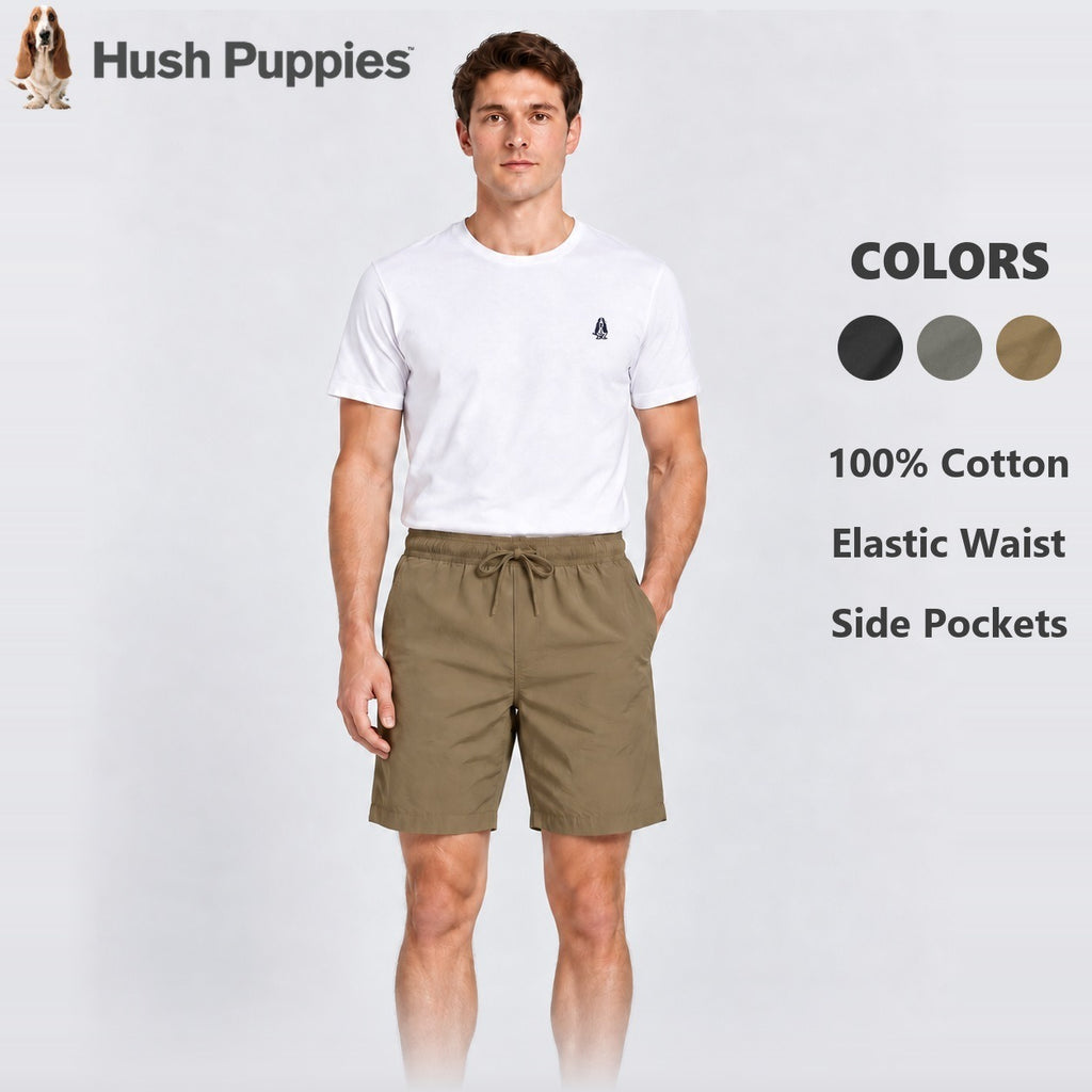 Men's Woven Easy Shorts with Drawcord Waist | 100% Cotton | HMM651019