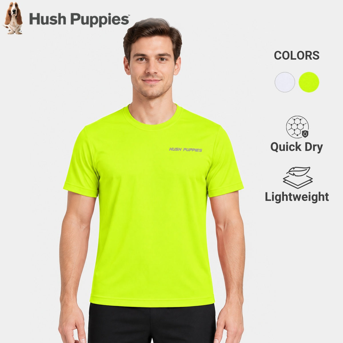 Men's Round Neck Mesh Active Tee | Quick Dry | HMT659923