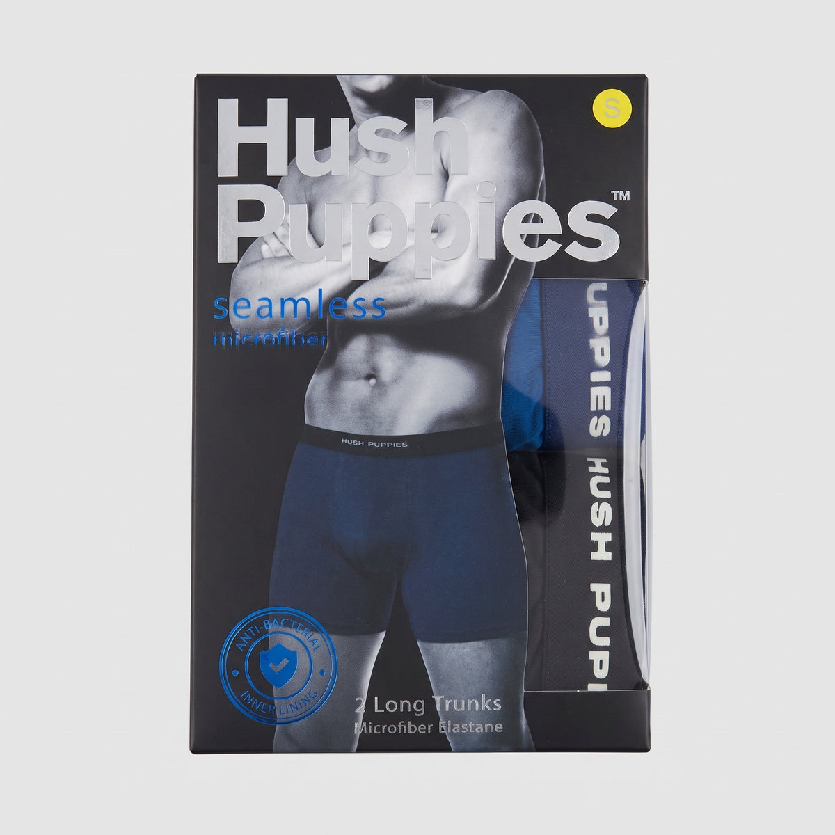 2pcs Men's Seamless Long Trunks | Microfiber Elastane | HMK639861