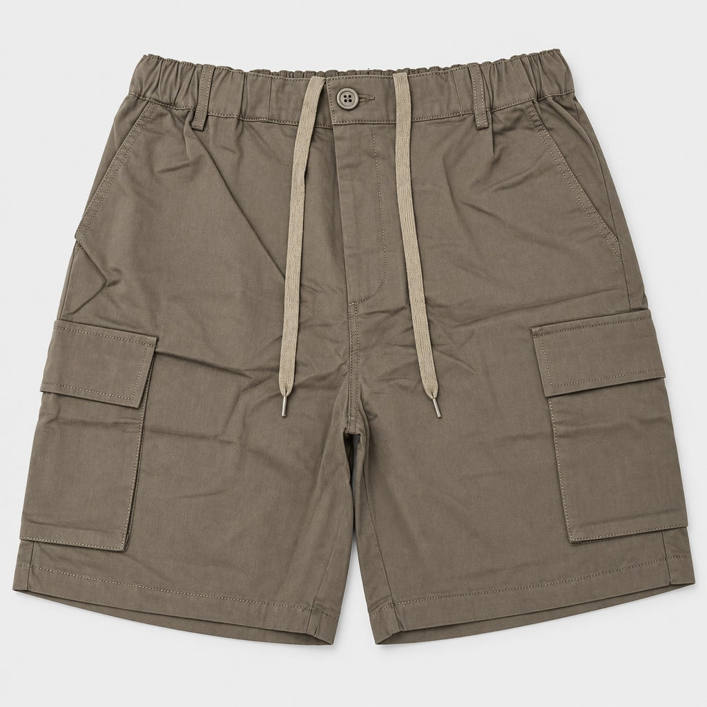 Men's Cargo Bermuda Shorts with Elastic Waist and Drawcord | 100% Cotton | HMM651017