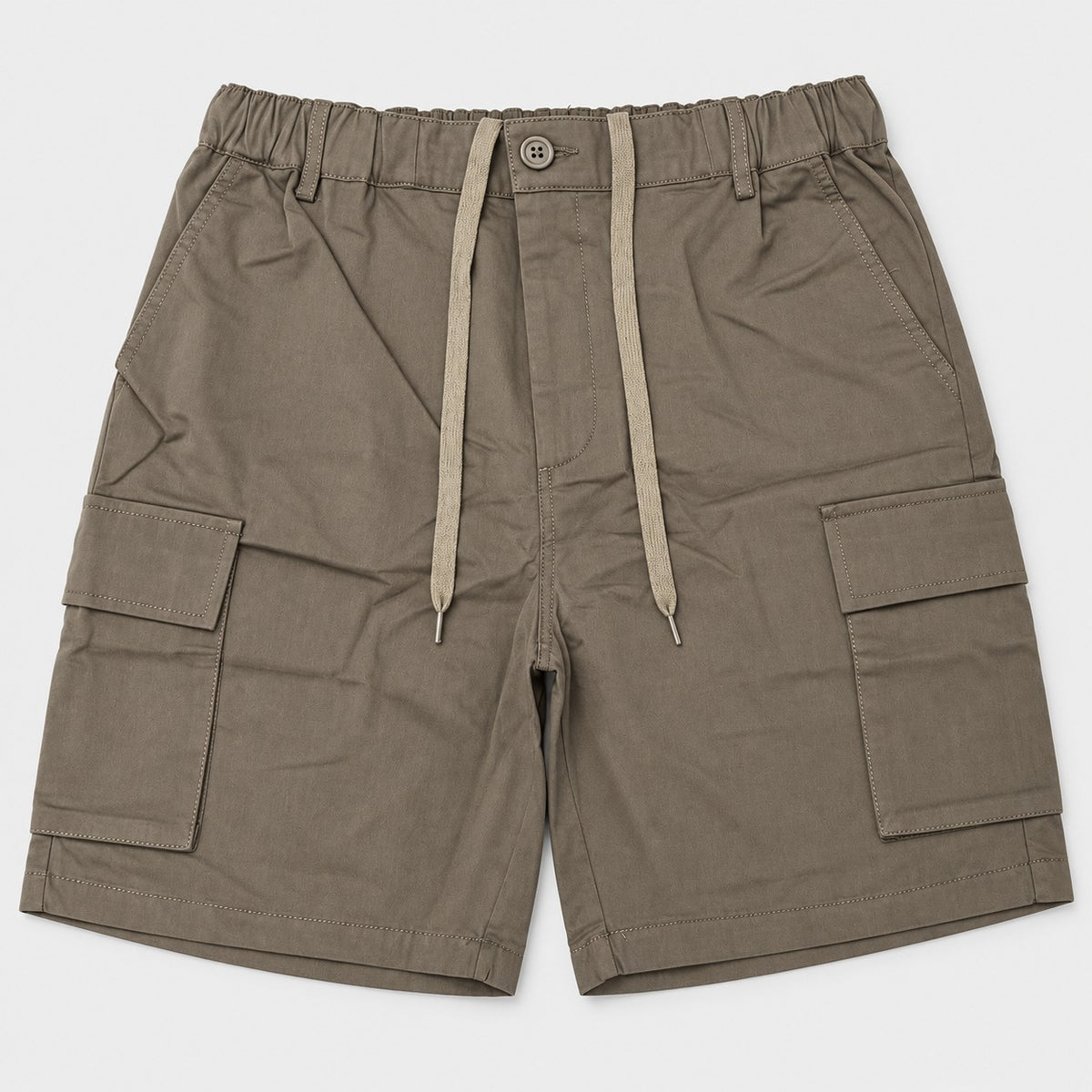 Men's Cargo Bermuda Shorts with Elastic Waist and Drawcord | 100% Cotton | HMM651017