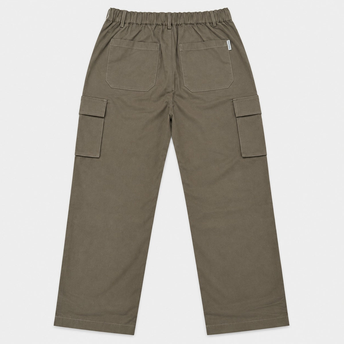 Men's Straight Cut Cargo Pants with Elastic Waist and Drawcord | 100% Cotton | HMJ651018
