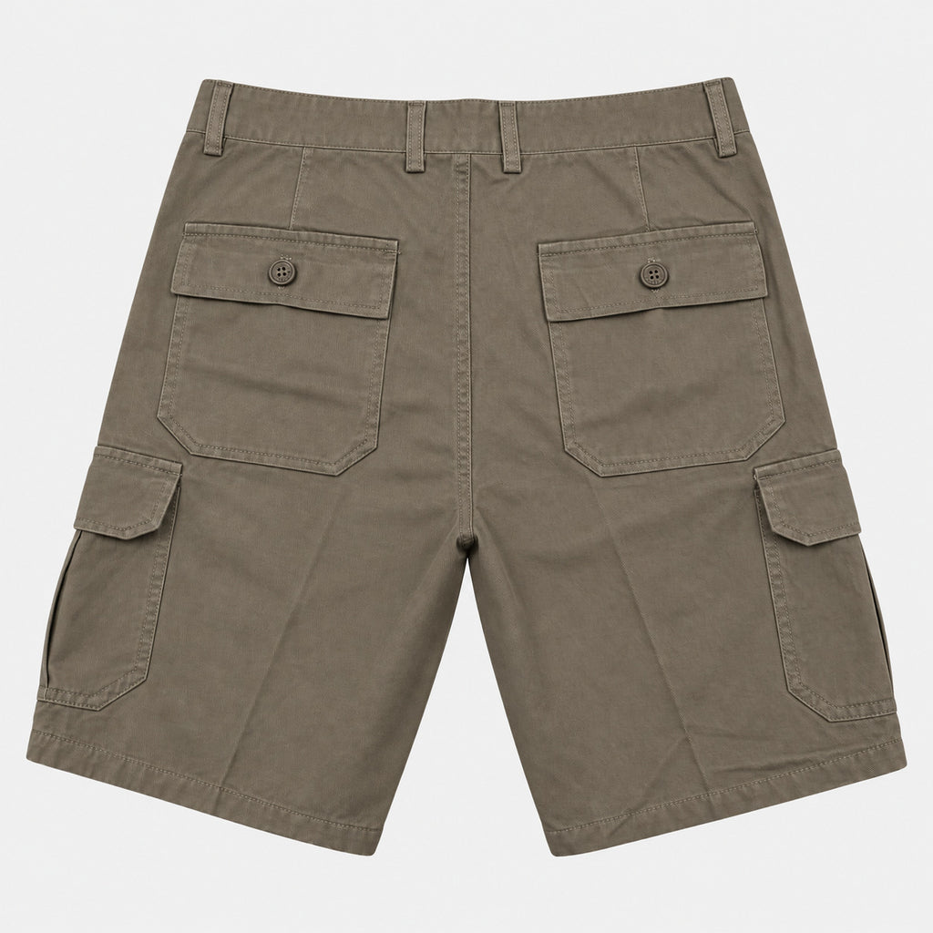 Men's Cargo Bermuda Shorts with Button Flap Pockets | 100% Cotton Twill | HMM579845