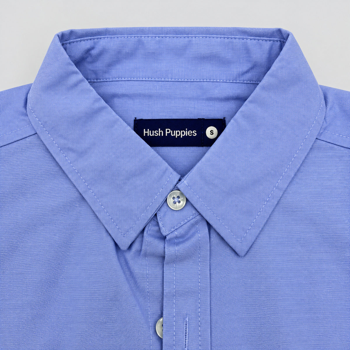 Men's Short Sleeve Oxford Shirt with Dog Embroidery | 100% Cotton | HMW651103