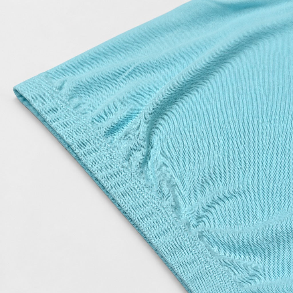 Women's Open V-Neck Mini Polo with Banded Hem | Cotton Blend | HLP651108