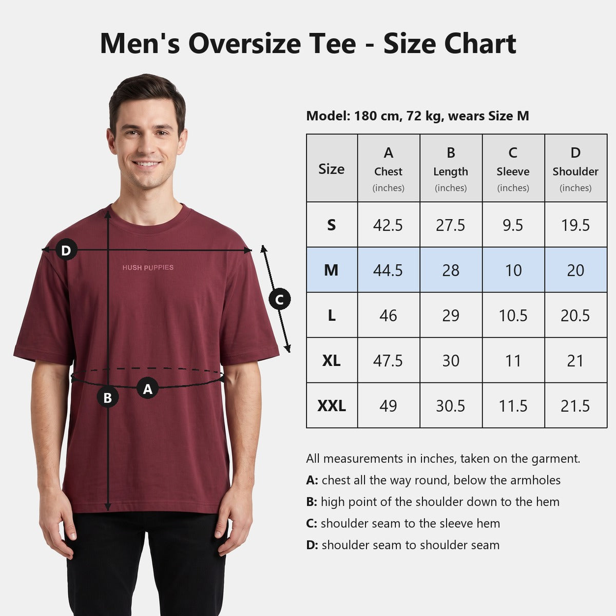 Men's Round Neck Oversize Tee | 100% Cotton | HMT639916