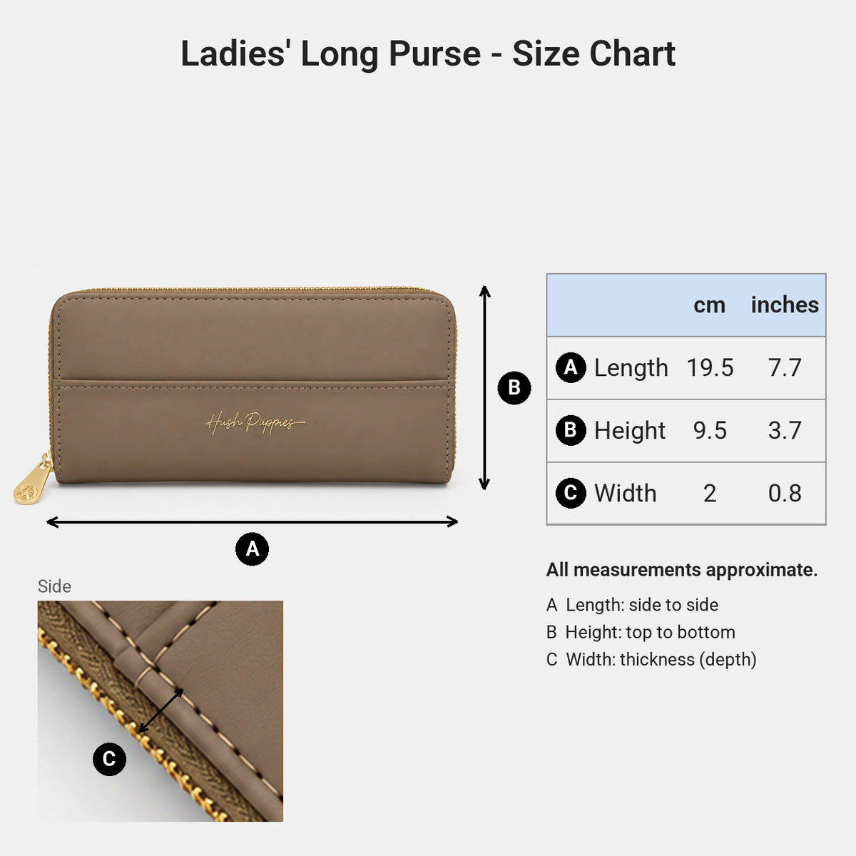 Women's Zip Around Long Purse | PU Leather | HLA679967
