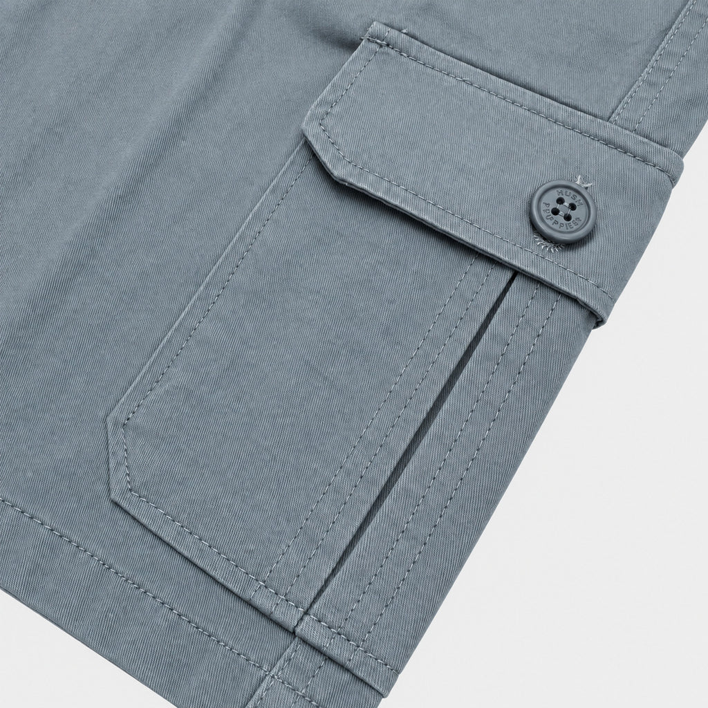 Men's Cargo Bermuda Shorts with Pleated Pockets | 100% Cotton Twill | HMM579849