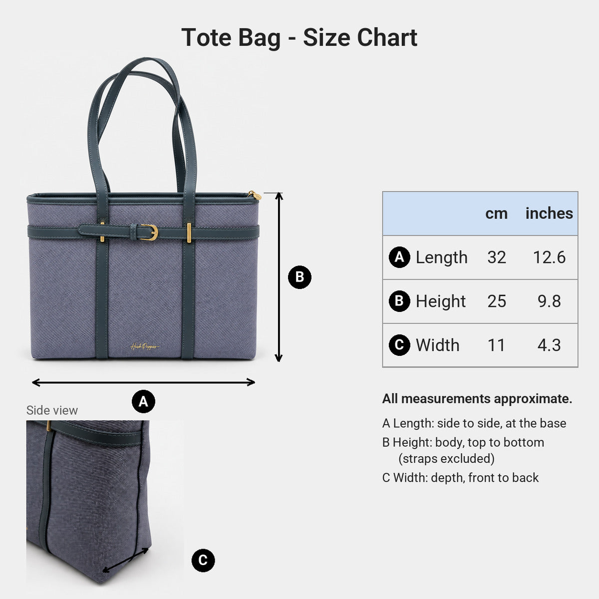 Women's Belted Tote Bag | PU Leather | HLA659930