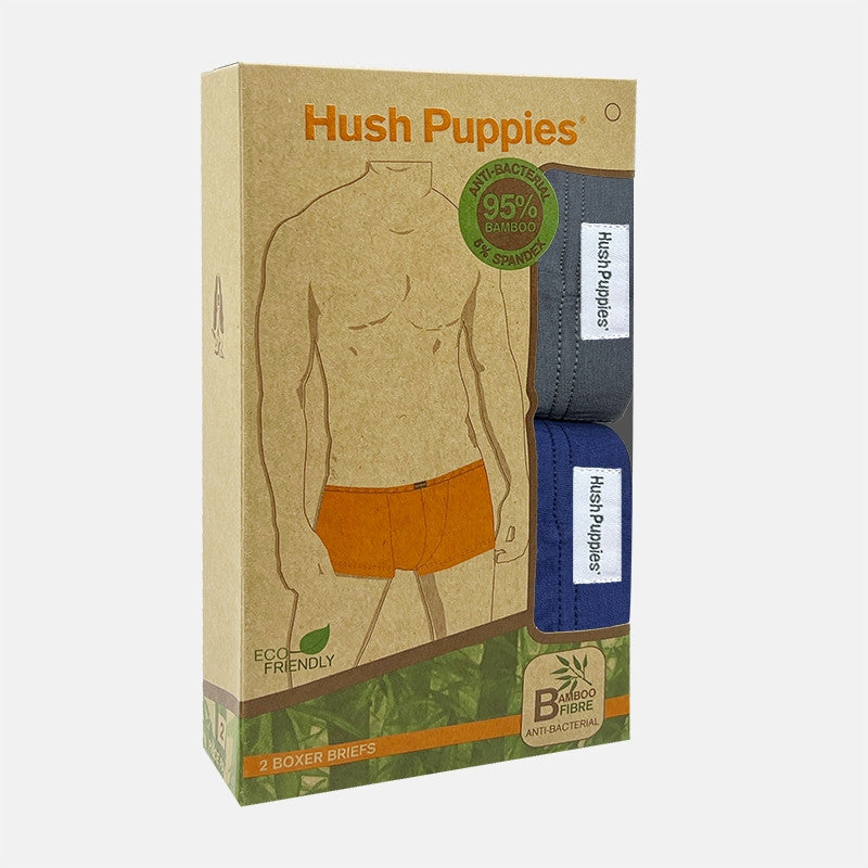 Hush Puppies 2pcs Men Boxer Briefs Bamboo Spandex BS2323