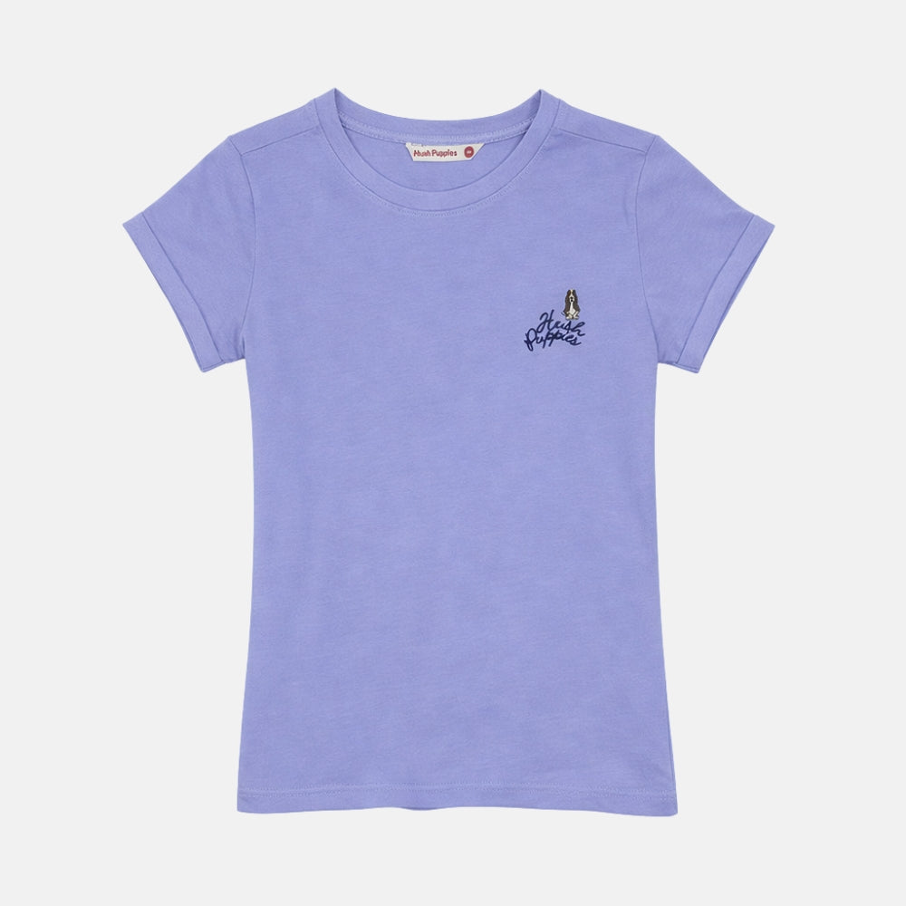 Ladies' Round Neck Basic Tee With Embroidery | A Line | HLT409441
