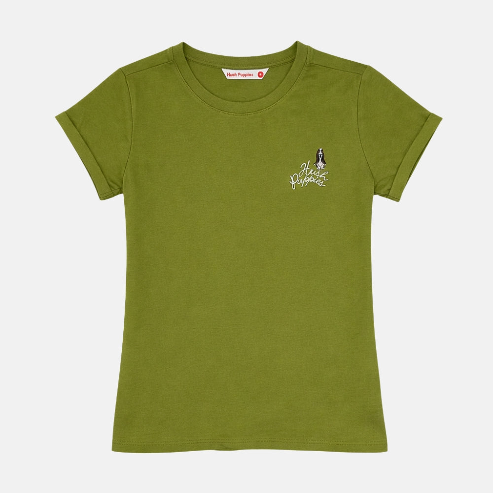 Ladies' Round Neck Basic Tee With Embroidery | A Line | HLT409441