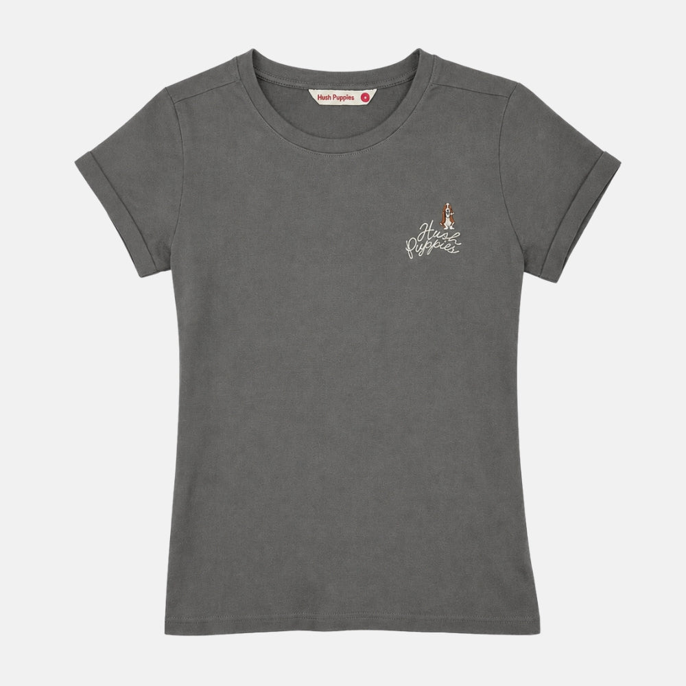 Ladies' Round Neck Basic Tee With Embroidery | A Line | HLT409441