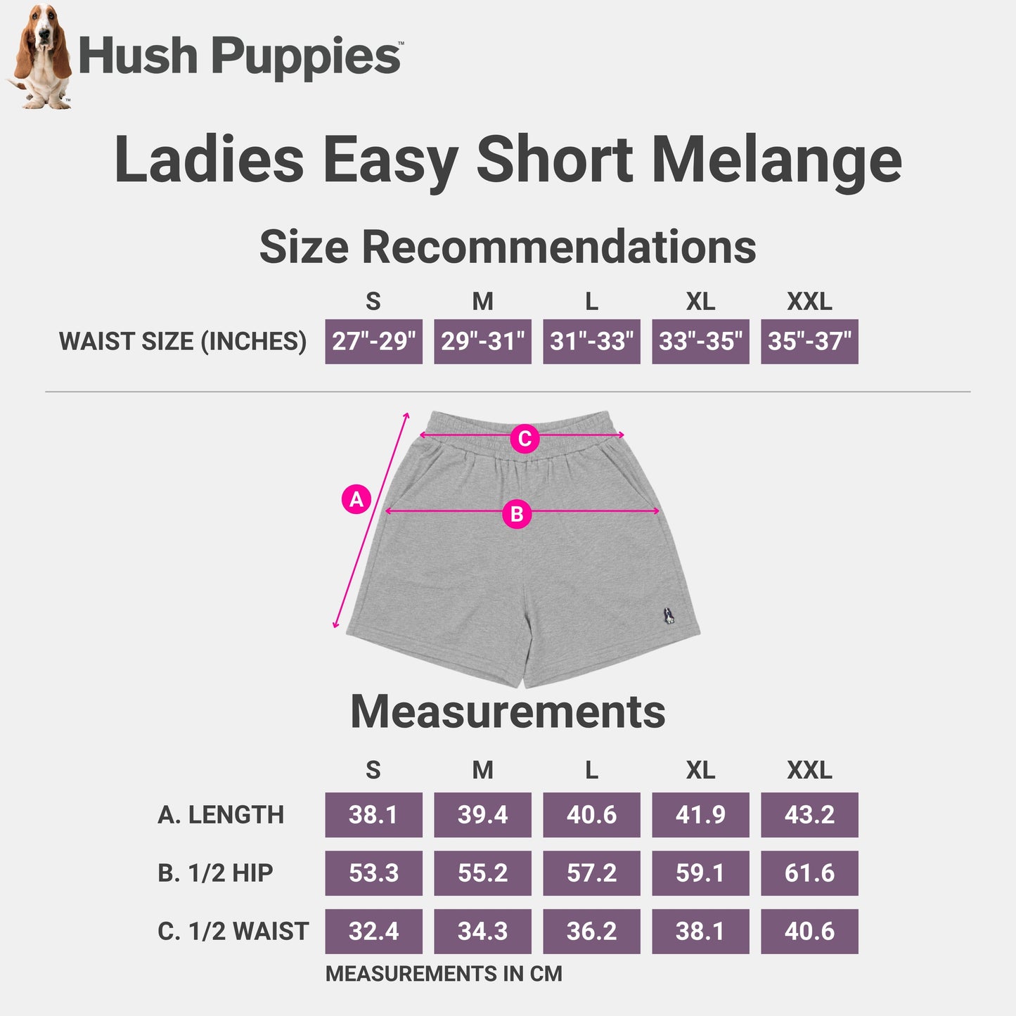 Ladies' Easy Shorts Melange | 100% Cotton | HLM509844
