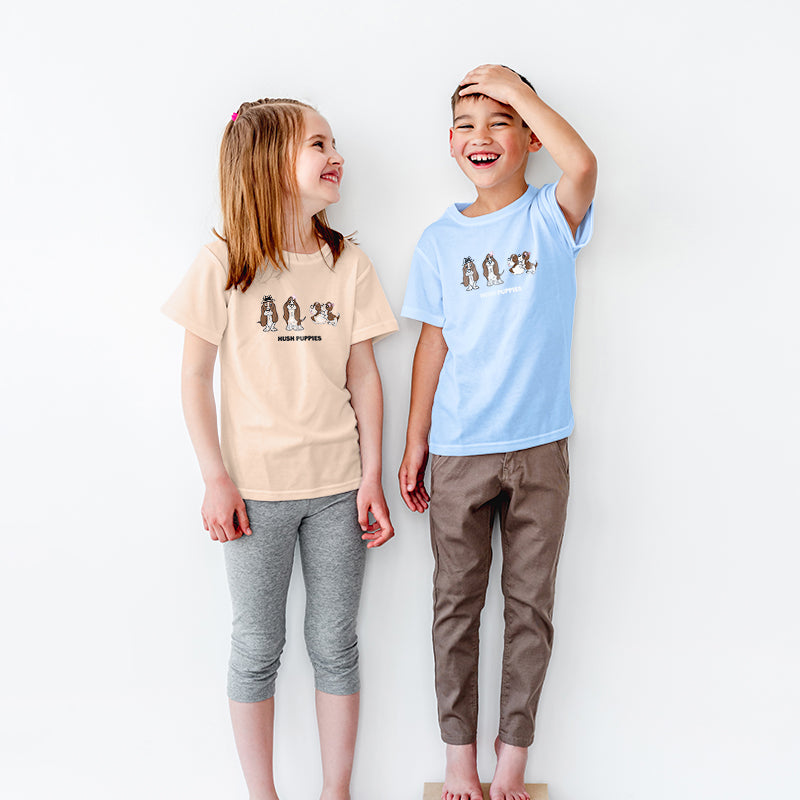 Girls' Round Neck Family Graphic Tee | 100% Cotton Single Jersey | HGT419132