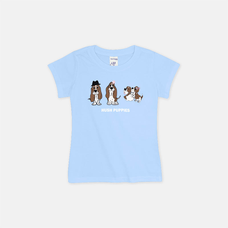 Girls' Round Neck Family Graphic Tee | 100% Cotton Single Jersey | HGT419132