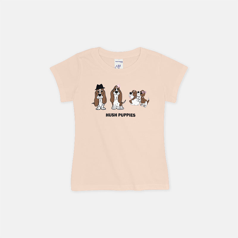 Girls' Round Neck Family Graphic Tee | 100% Cotton Single Jersey | HGT419132