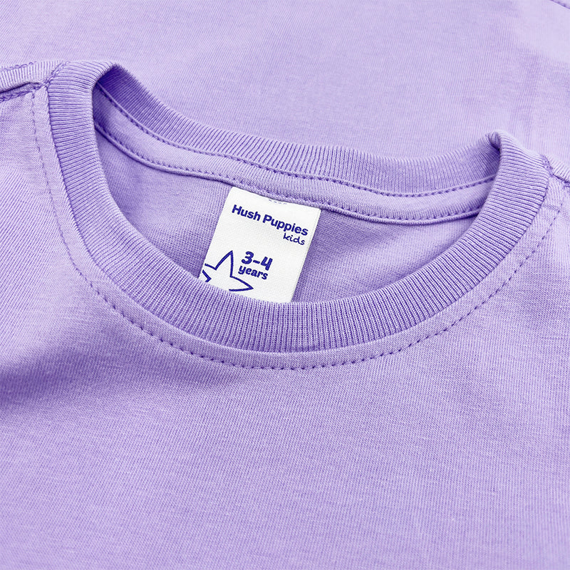 Girls' Round Neck Family Graphic Tee | 100% Cotton Single Jersey | HGT419144LLC