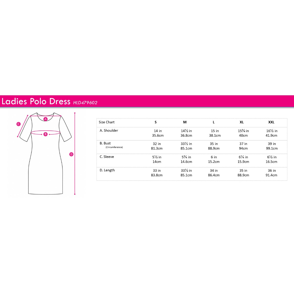 Ladies' Badges Polo Dress | 100% Cotton | HLD479602