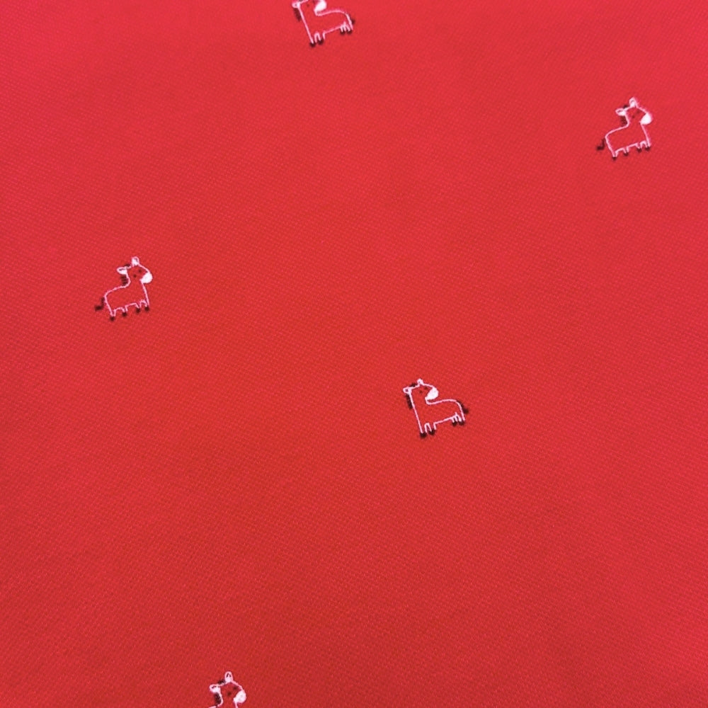 Ladies' Full Print Polo Dress With Small Dog Embroidery | Cotton Spandex | HLD579809