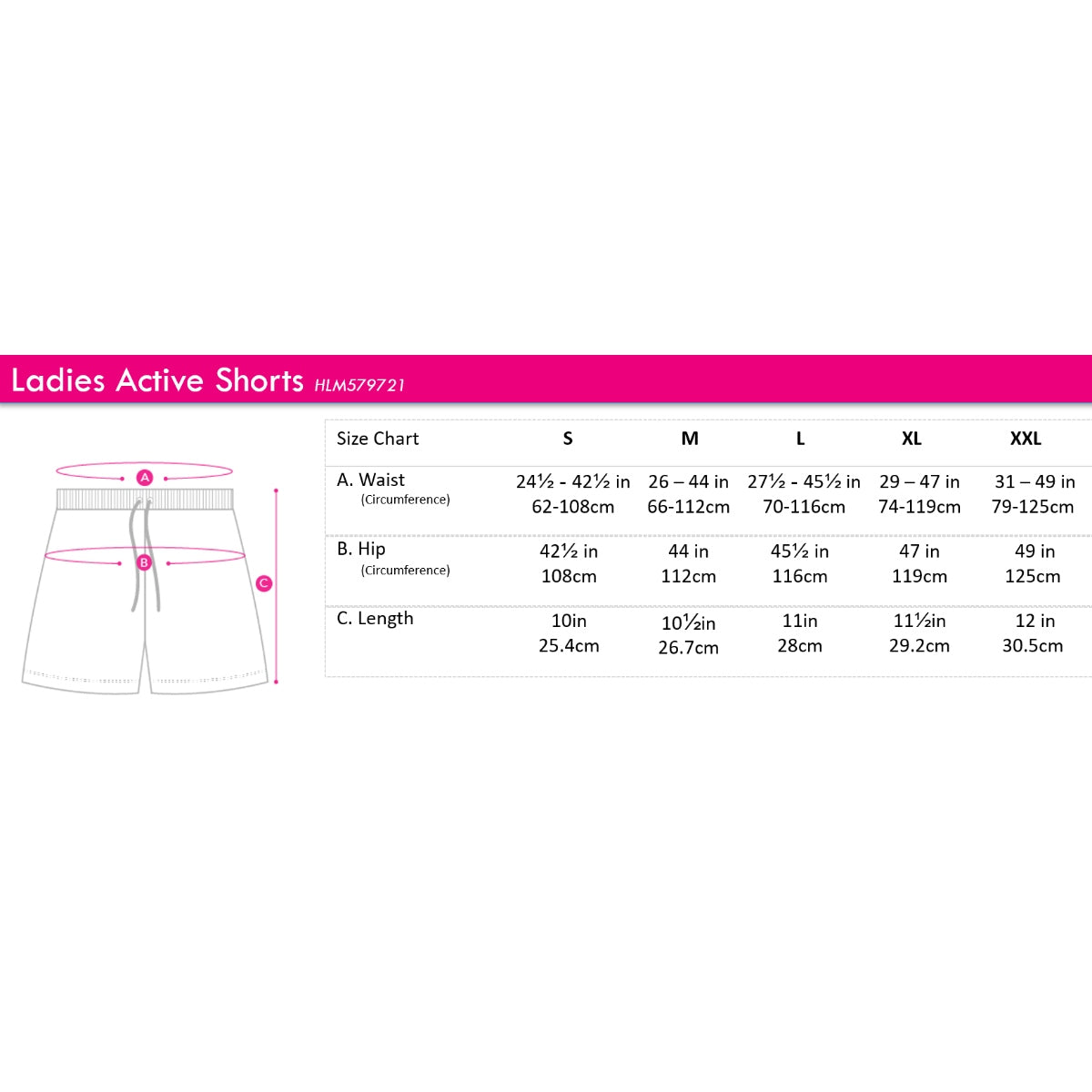 Ladies Active Short | Quick Dry | HLM579721