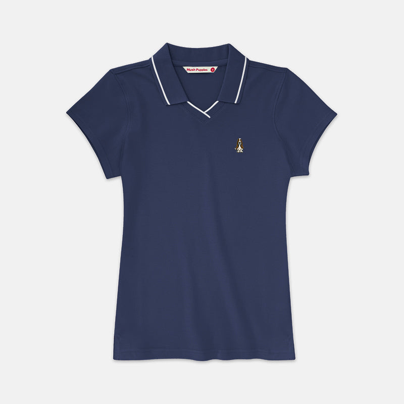 Ladies' V-Neck Polo With Embroidery | Honeycomb | HLP479414