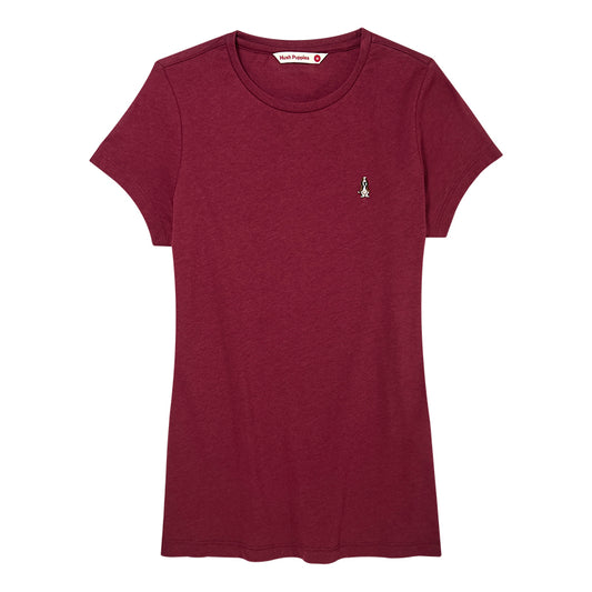 Ladies' Round Neck Basic Tee with Embroidery | Cotton | HLT208188