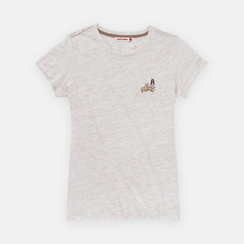 Ladies' Round Neck Basic Tee With Embroidery | HLT308650AS1