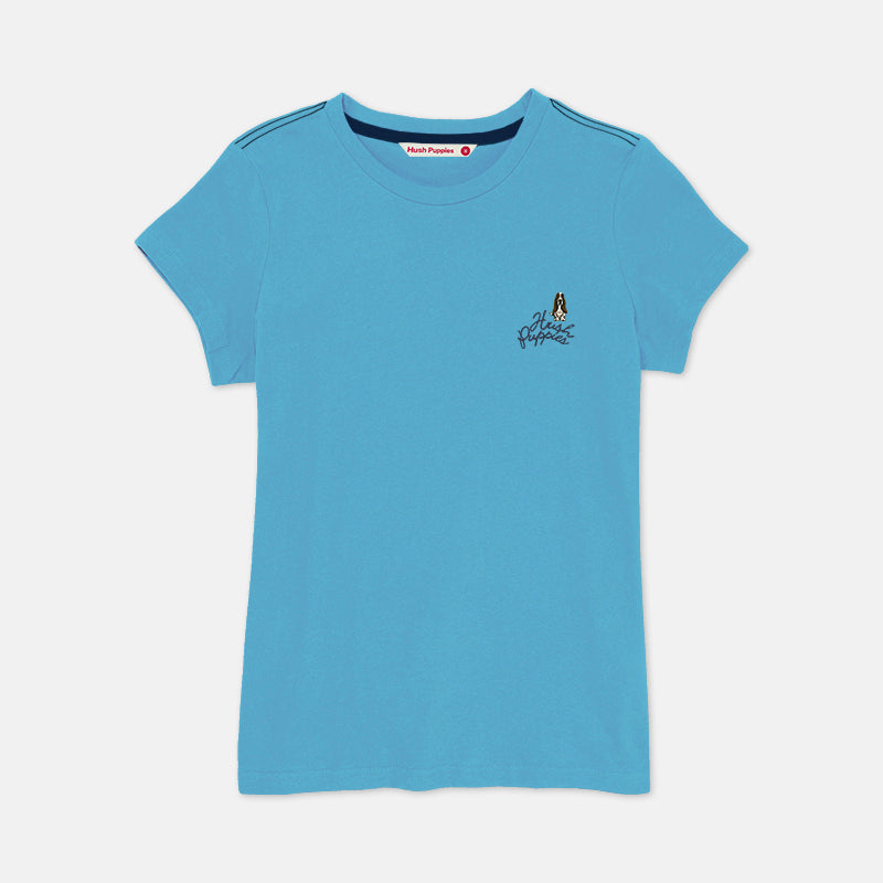 Ladies' Round Neck Basic Tee With Embroidery | HLT308650AS1 – HUSH