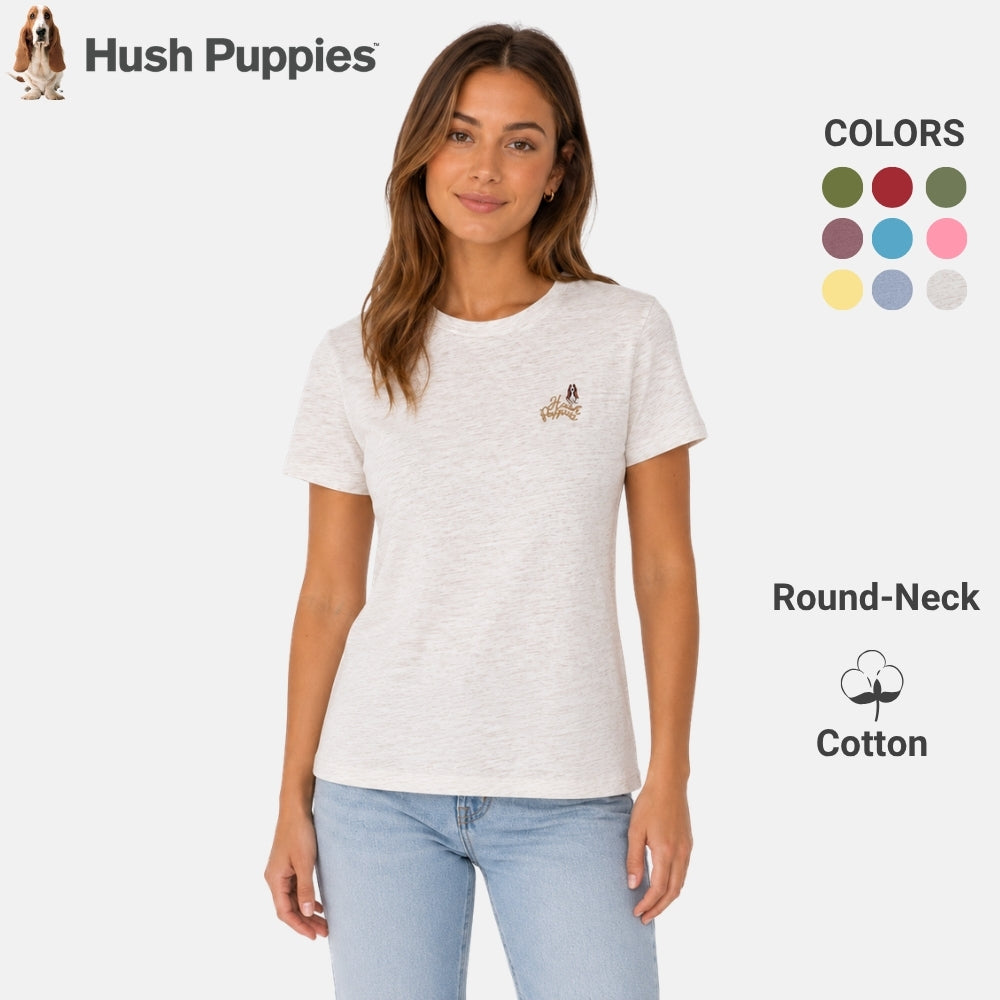 Ladies' Round Neck Basic Tee With Embroidery | HLT308650AS1