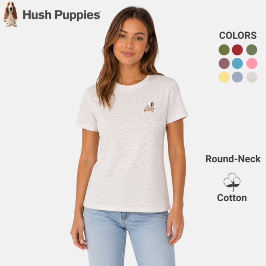 Ladies' Round Neck Basic Tee With Embroidery | HLT308650AS1