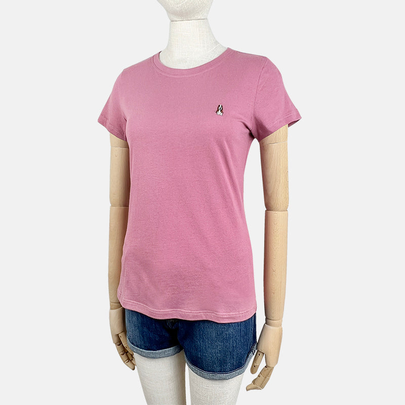 Ladies' Round Neck Basic Tee With Embroidery | Cotton Mixed | HLT308654
