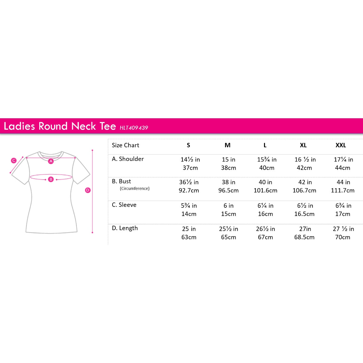 Ladies' Round Neck Basic Tee With Embroidery | HLT308650AS1