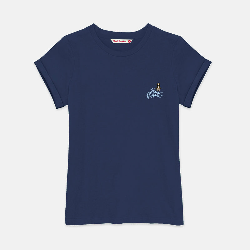 Ladies' Round Neck Basic Tee With Embroidery | A Line | HLT409441