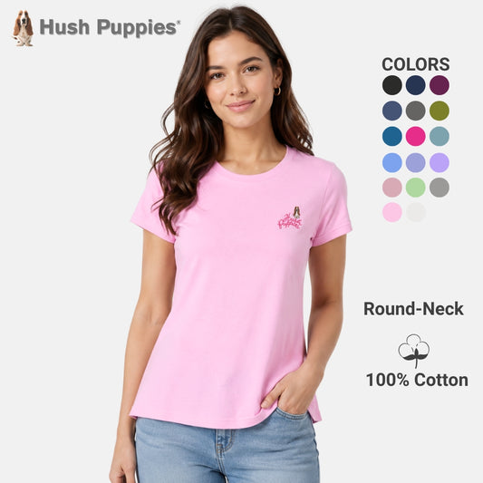 Ladies' Round Neck Basic Tee With Embroidery | A Line | HLT409441