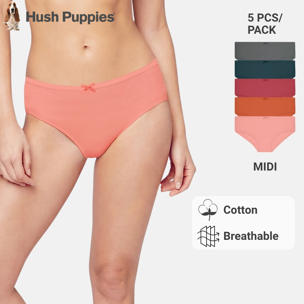 Cotton Spandex Midi 5pcs Ladies Panties HLU008885