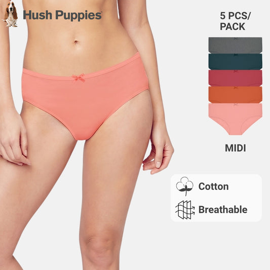 Cotton Spandex Midi 5pcs Ladies Panties HLU008885