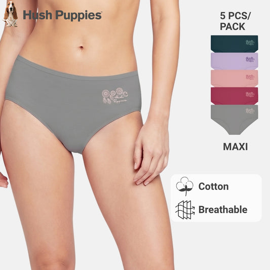 Cotton Spandex Maxi 5pcs Ladies Panties HLU008955
