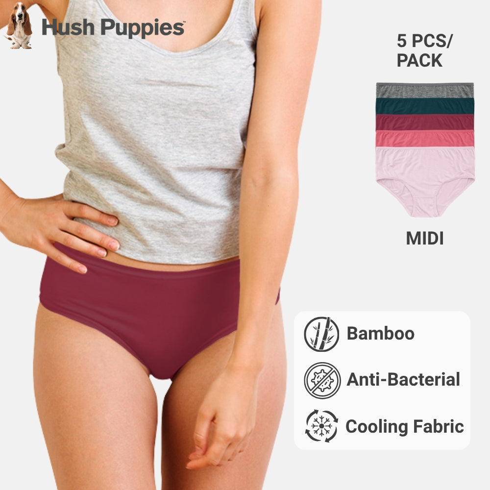 Bamboo Midi 5pcs Ladies Panties HLU409023