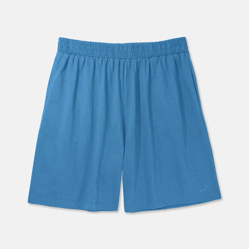 Men's Knit Shorts with Embroidery | Cotton Mix | HMM208040