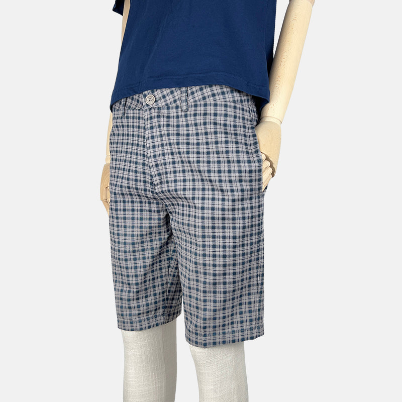 Mens cotton plaid on sale shorts