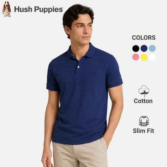 Hush Puppies Men Polo Tone to Tone Cotton Slim Fit | HMP379027