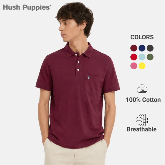 Men's Knit Basic Polo With Embroidery on Pocket | 100% Cotton | HMP601364