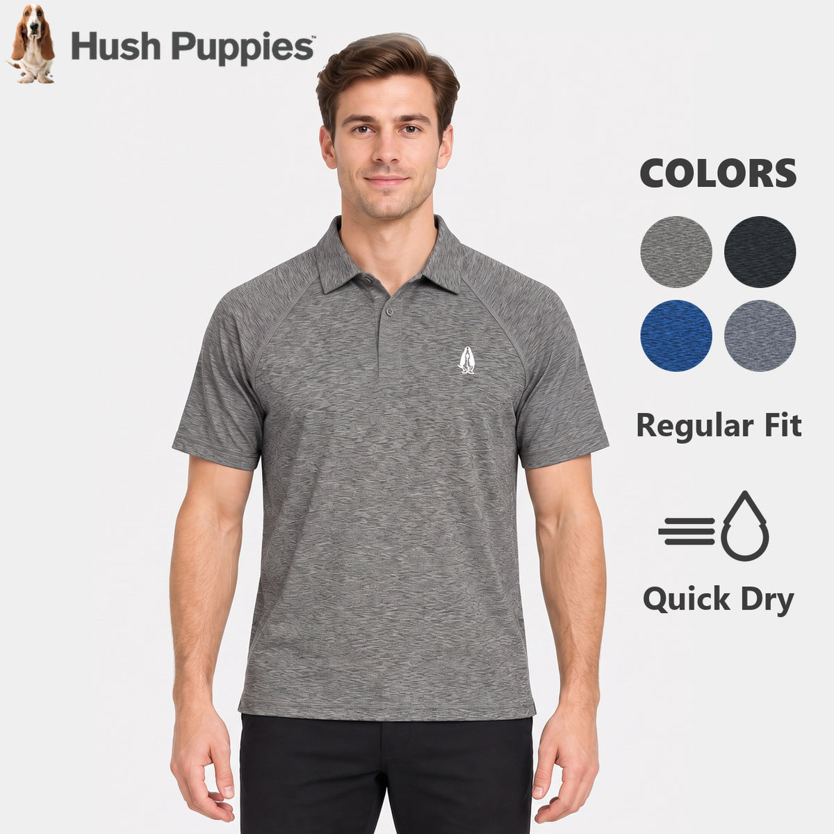 Men's Raglan Active Polo | Quick Dry | HMP651014