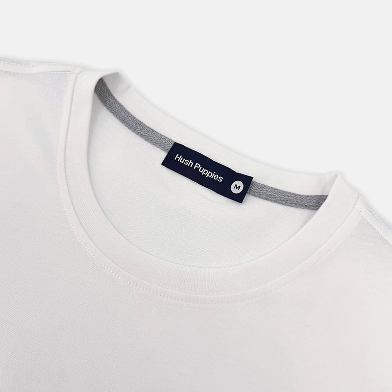 Men's R-Neck Basic Tee With Embroidery | 100% Cotton | Modern Fit | HMT409416