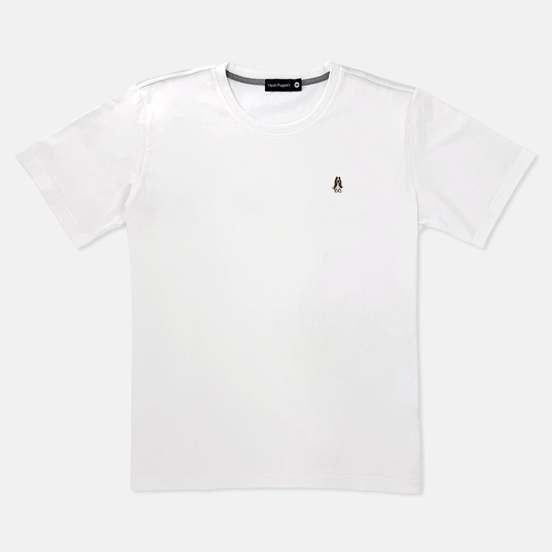 Men's R-Neck Basic Tee With Embroidery | 100% Cotton | Modern Fit | HMT409416