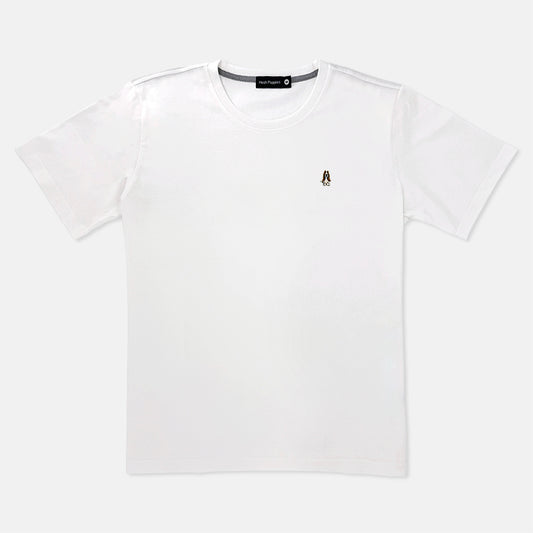 Men's R-Neck Basic Tee With Embroidery | 100% Cotton | Modern Fit | HMT409416